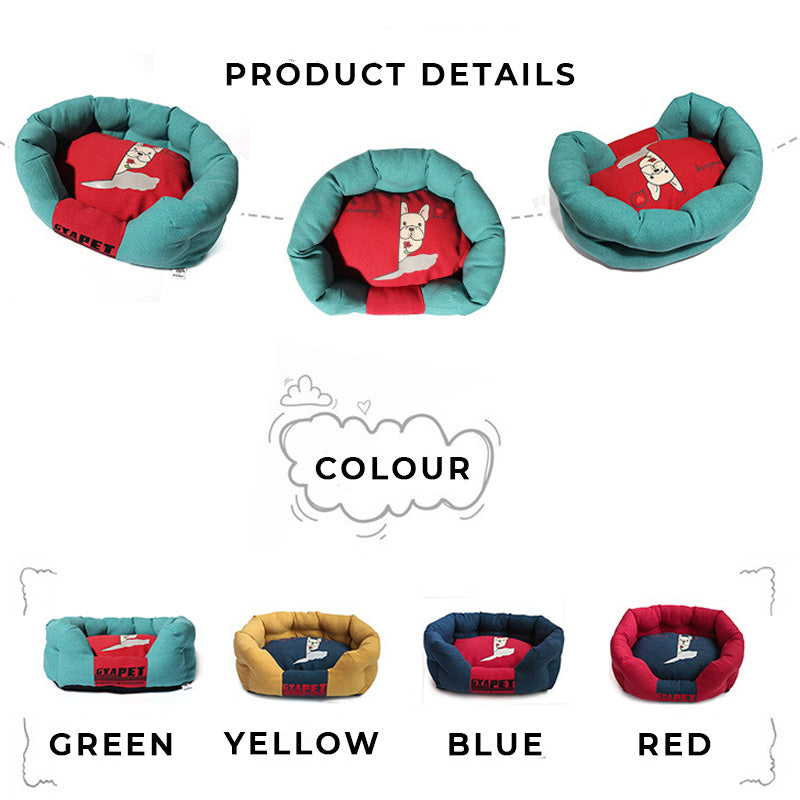 Fashionable All-season Warm Clashing Colours Cushy Dog Bed