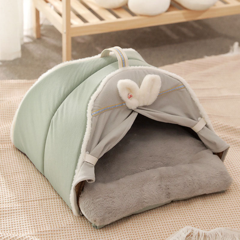 Rabbit Ear Enclosed Cat House Bed