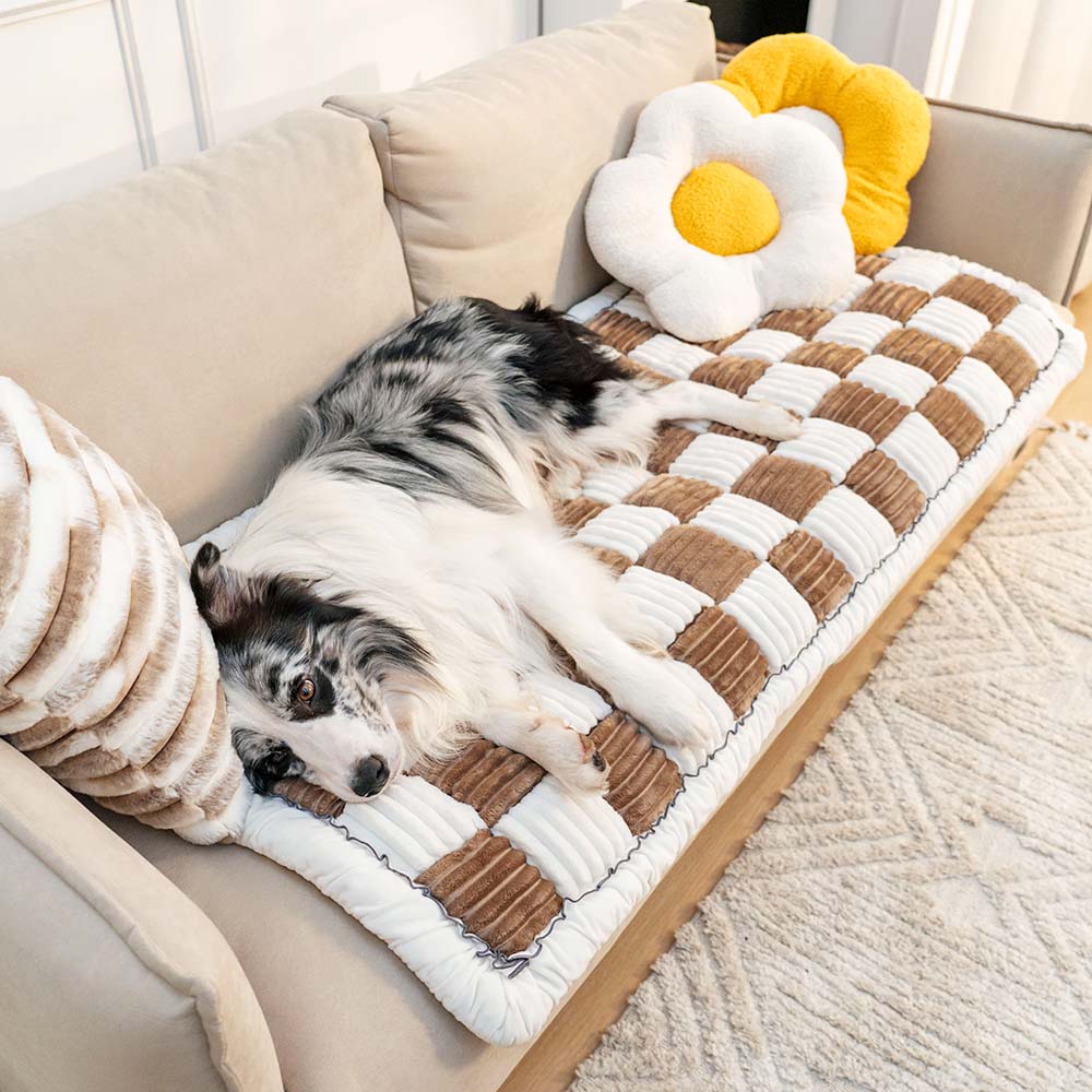 WagsWonder™ Stylish Cream-Colored Pet Mat for Beds and Couches