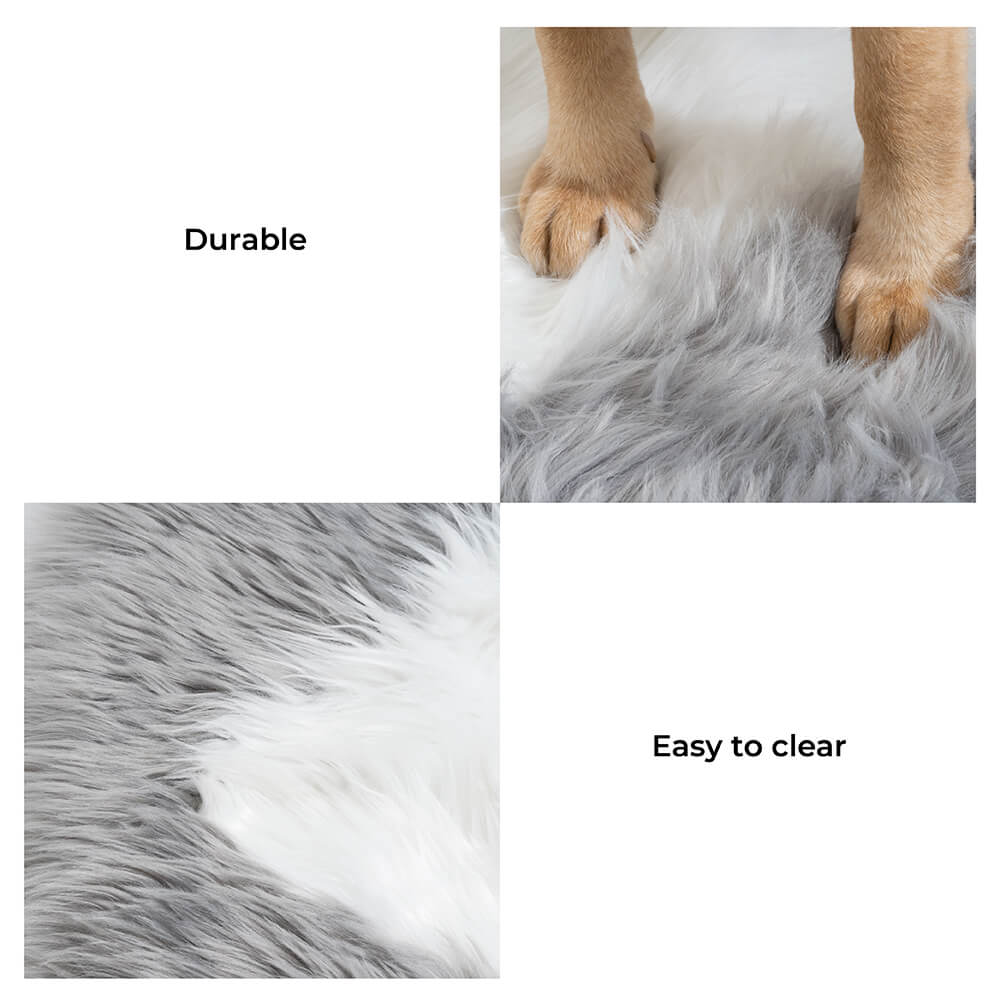 Super Soft Long Plush Fluffy Fur Oval Rug Pet Mat