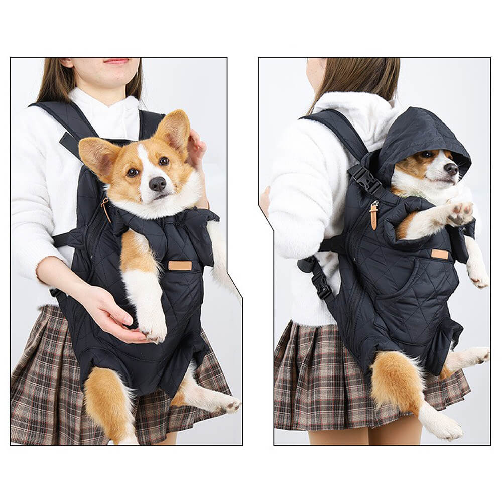 Winter Thickened Warm Hands Free Portable Travel Pet Dog Carrier Backpack