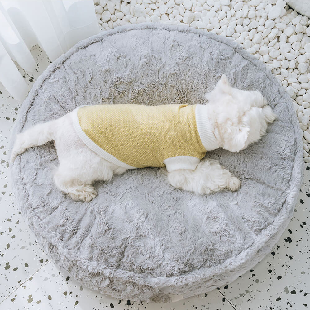 Warming Fluffy Round Cloud Shape Calming Dog Bed