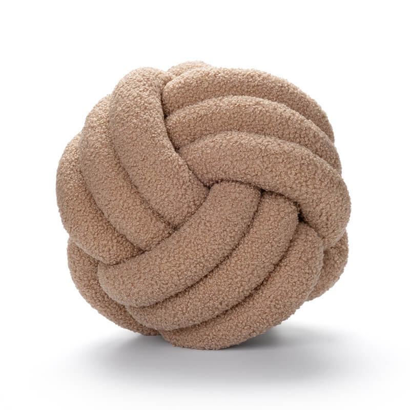 Knitted Fleece Knotted Ball Sofa Cushion