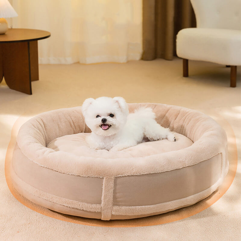 Anti-Anxiety Oval Warm Plush Dog Bed