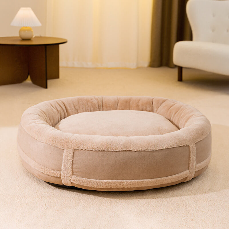 Anti-Anxiety Oval Warm Plush Dog Bed