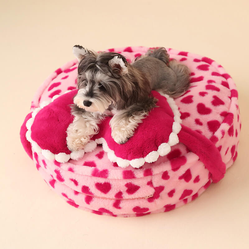 Barbie Pink Heart Plush Dog Pillow Bed