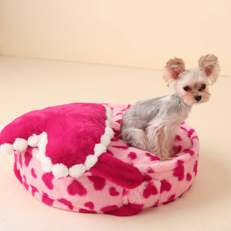 Barbie Pink Heart Plush Dog Pillow Bed