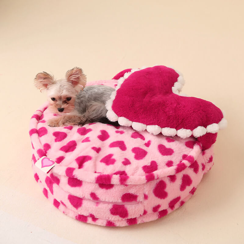 Barbie Pink Heart Plush Dog Pillow Bed