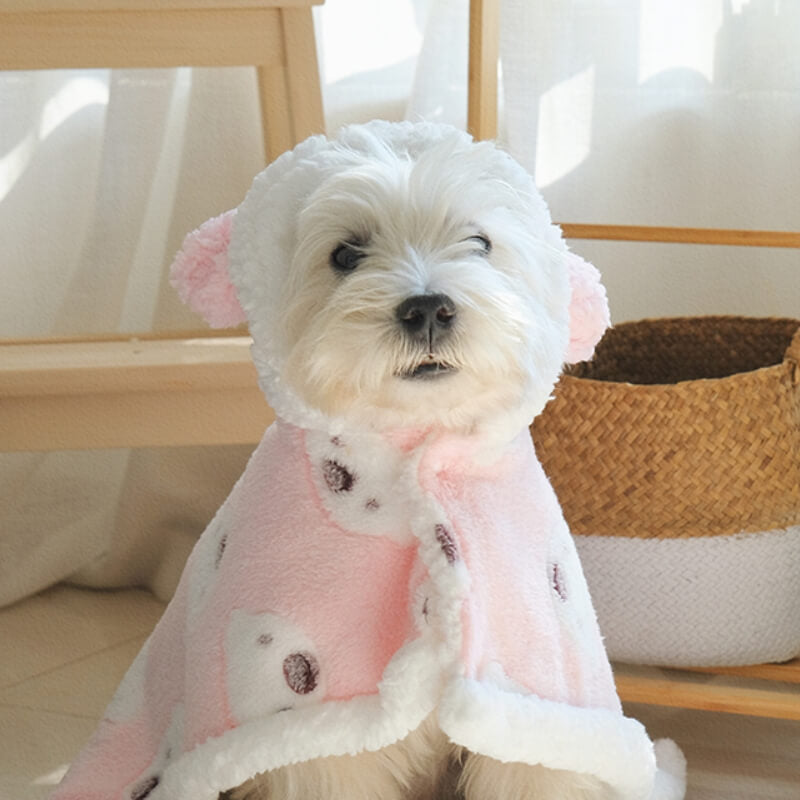 Bear Lamb Fleece Dog Cape Warm Clothing