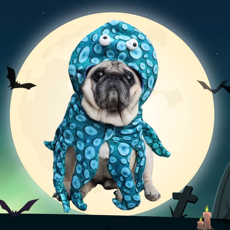 Halloween Pet Transformation Costume Spoof Octopus Dog Costume