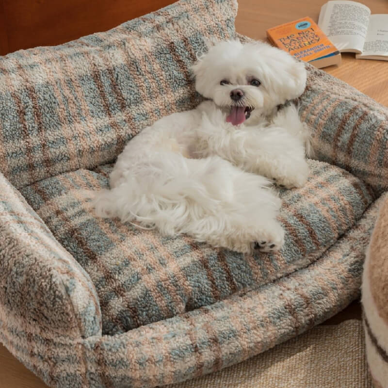 WagsWonder™ Lazy Holiday Plush Cozy Dog & Cat Sofa Bed