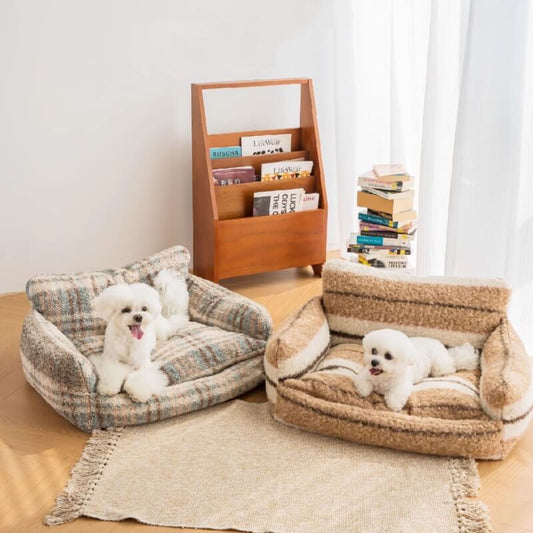 WagsWonder™ Lazy Holiday Plush Cozy Dog & Cat Sofa Bed