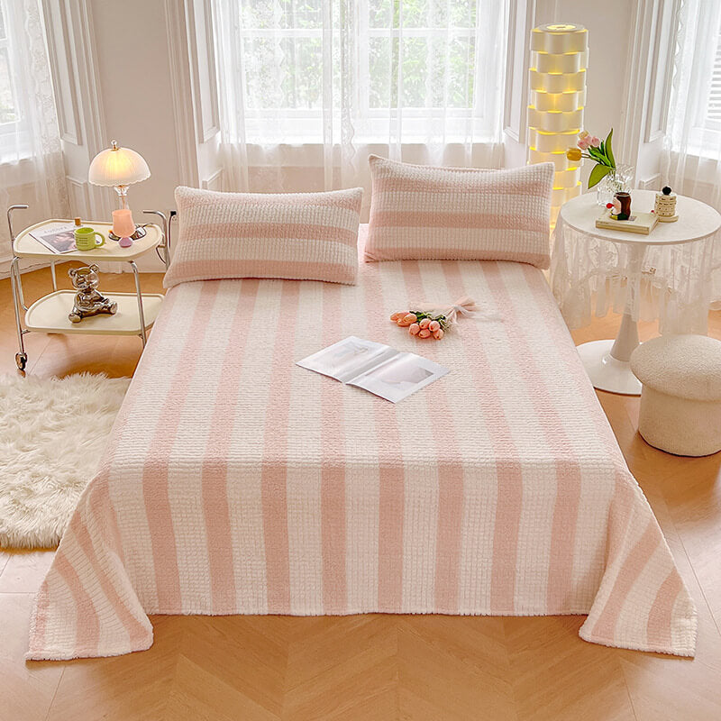 Pet Hair Protection Macaron Plush Bedding Mattress Cover