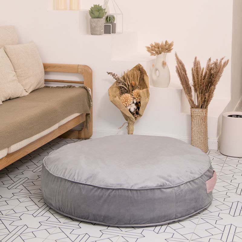 Soft Round Velvet Ice Silk Cooling Dog Bed