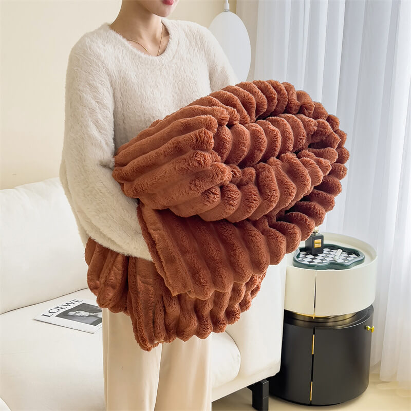 Warm Imitation Rabbit Plush Sofa Throw Blanket Dog Blanket